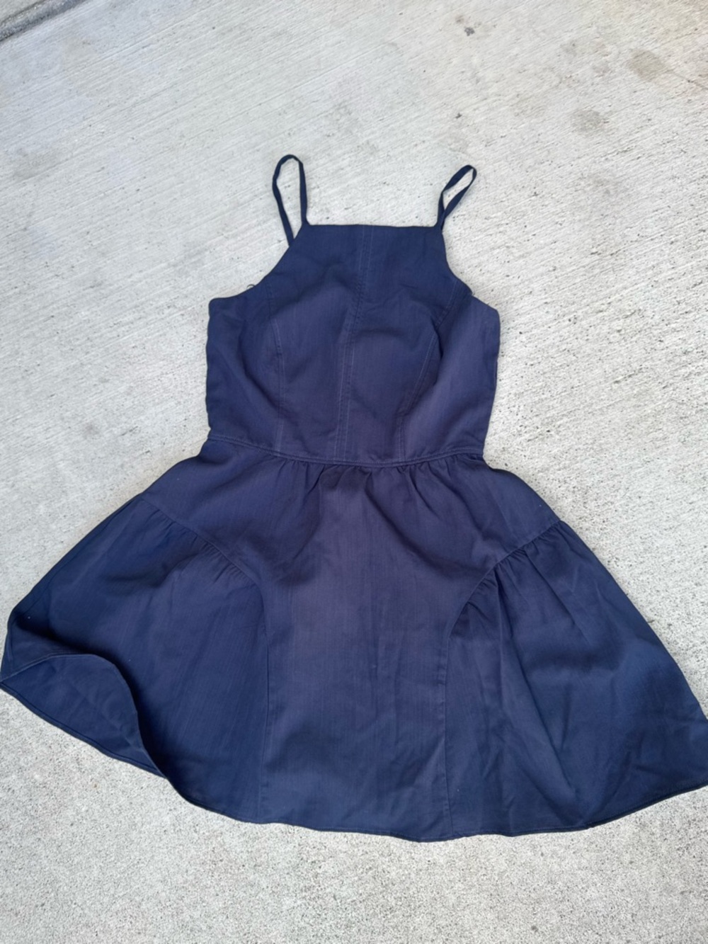 Francesca's Collections Navy Lorena Halter Mini Dress